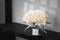 Artificial Flower and Glass vase, Artificial Rust Ball Glass Bottle Set, Suitable for Living Room, Dining Table, Office, Wedding, Hotel Banquet and Family Decoration (Ivory)
